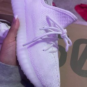 Cute white running shoes